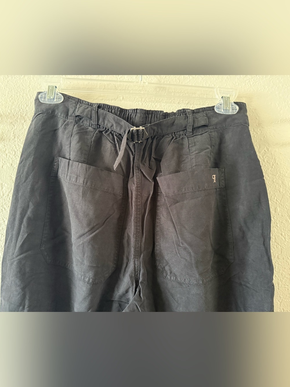Pilcro Anthropologie Black Linen Blend Sailor Style Baggy Jogger Pants Size 29 - Picture 8 of 13